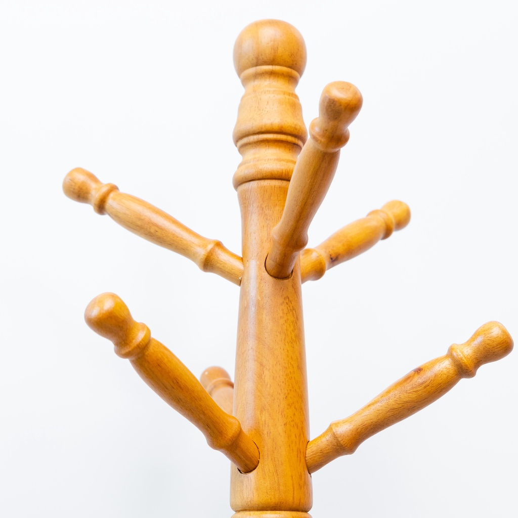 Cây Treo Quần Áo Vivudecor 100% Gỗ Tự Nhiên, Cây Treo Đồ GH 9 Nhánh Lắp Ráp Xuất Khẩu Hàn Quốc