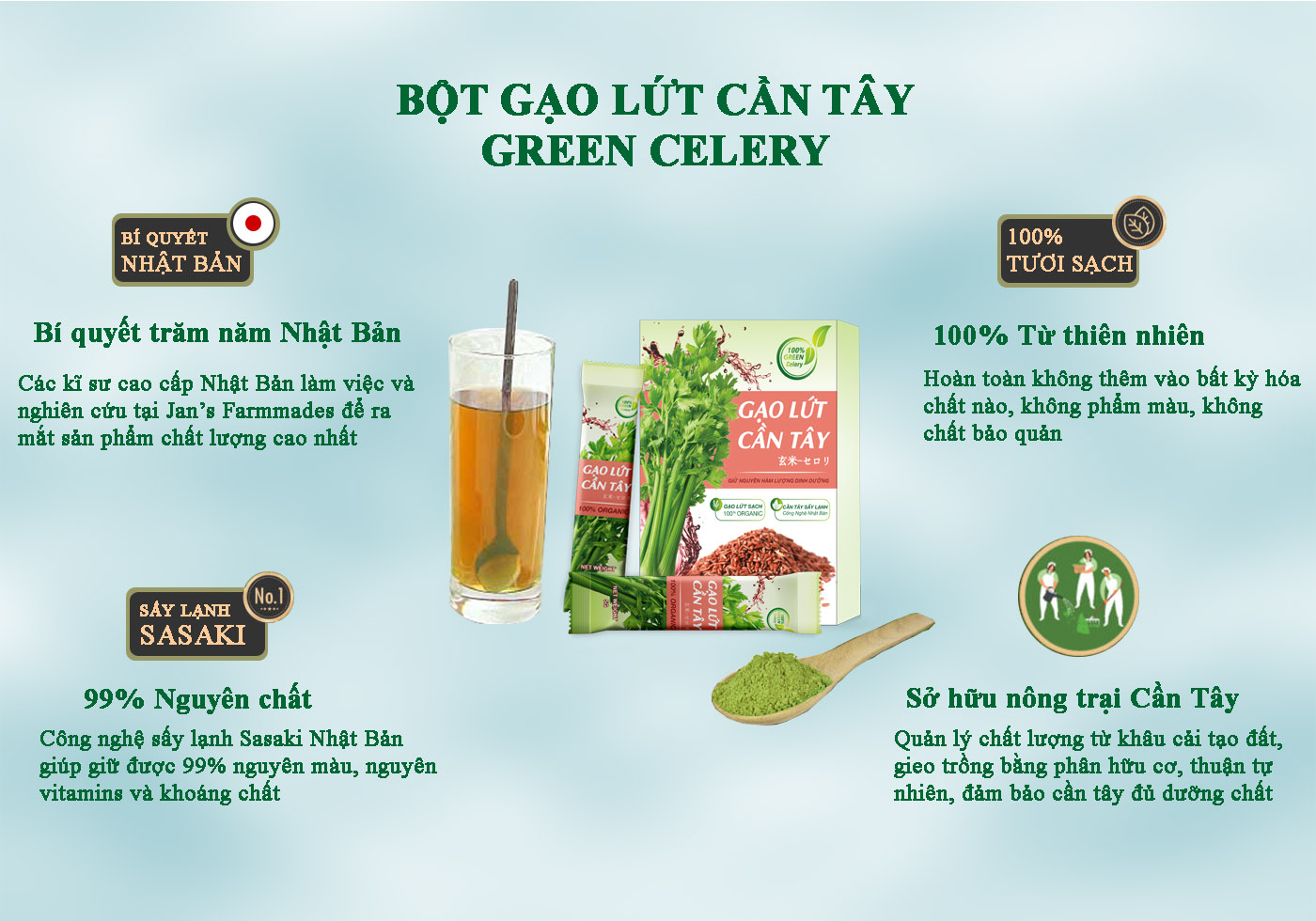 GẠO LỨT CẦN TÂY - Giữ dáng đẹp da thanh lọc cơ thể
