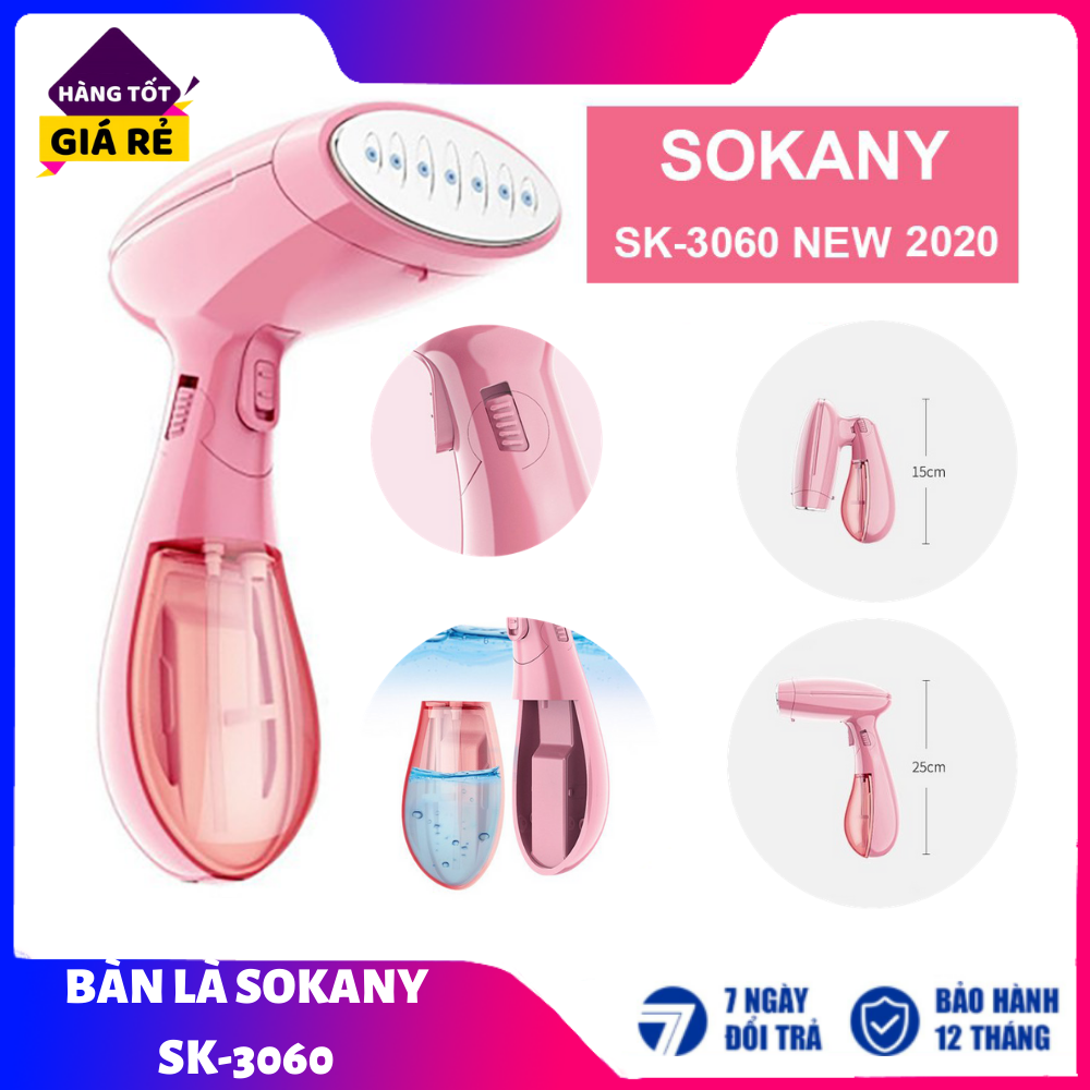Bàn Là Hơi Nước Cầm Tay Sokany Swift Steam 3060 Gấp Gọn Công Suất Phun Nước Cực Mạnh, Bàn Ủi Hơi Nước, Bàn Là Cầm Tay, Bàn Là Cầm Tay Tiện Dụng Có Thể Gấp Gọn