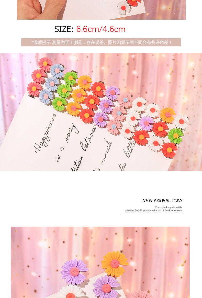 KOREMI Kẹp Tóc Hoa Cúc Style Korea 2 Hoa Màu Ngẫu Nhiên