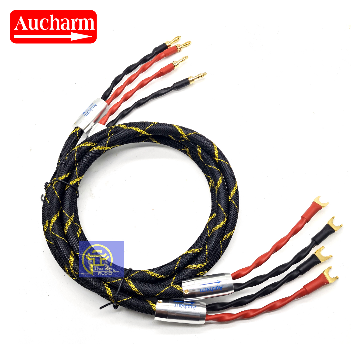 01 CẶP DÂY LOA AUCHARM 4 LÕI ĐỒNG CAO CẤP DÀI 1.5M