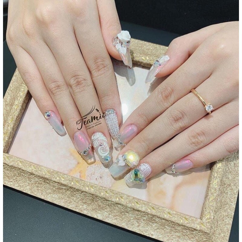 Tráng gương ngọc trai làm nail, set 6 hũ tráng gương ánh ngọc trai làm móng chuyên nghiệp - CHEAP NAIL