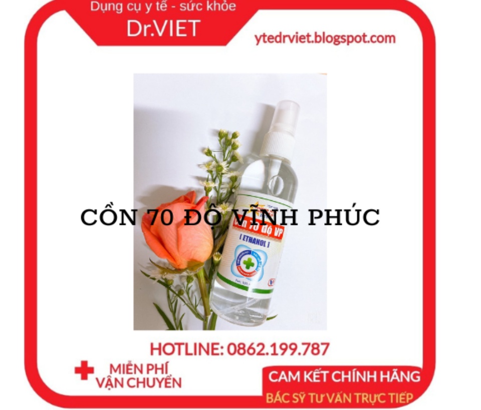 Cồn 70 độ Vĩnh Phúc dùng để xử lý làm sạch môi trường, sát khuẩn bề mặt vật dụng và có thể xử lý vi khuẩn trực tiếp trên con người, bề mặt da, sát khuẩn vết thương, diệt khuẩn, sát khuẩn dụng cụ y tế, đồ vật DrViet 62 Cồn 70 độ Vĩnh Phúc dùng để xử lý làm sạch môi trường, sát khuẩn bề mặt vật dụng và có thể xử lý vi khuẩn trực tiếp trên con người, bề mặt da, sát khuẩn vết thương, diệt khuẩn, sát khuẩn dụng cụ y tế, đồ vật DrViet