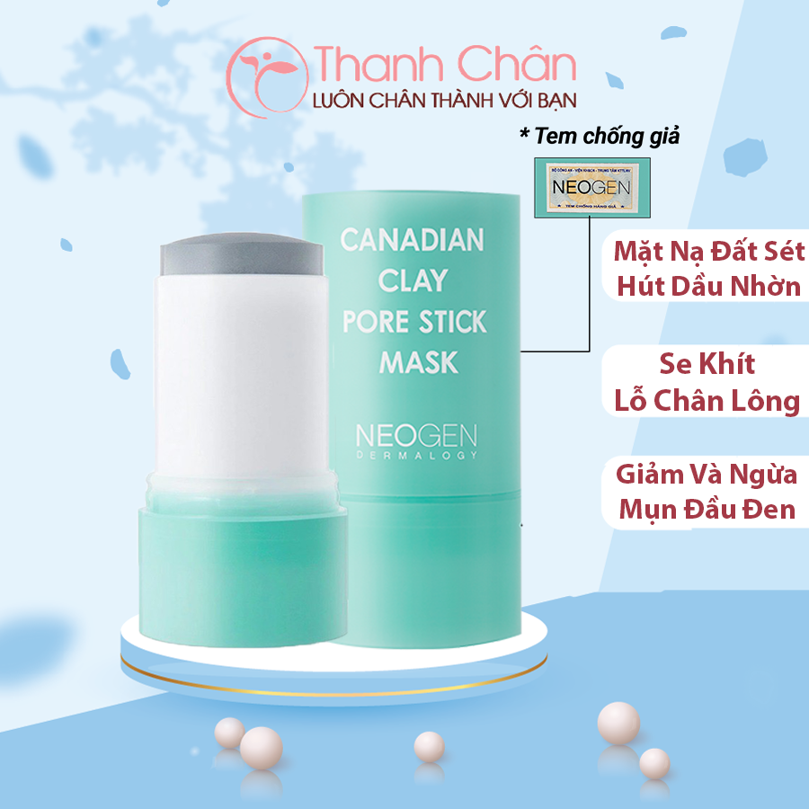 Thanh Lăn Đất Sét Neogen - Mặt Nạ Đất Sét Neogen Bùn Băng Giảm Mụn Đầu Đen Và Se Nhỏ Lỗ Chân Lông Neogen Canadian Clay Pore Stick Mask 28g