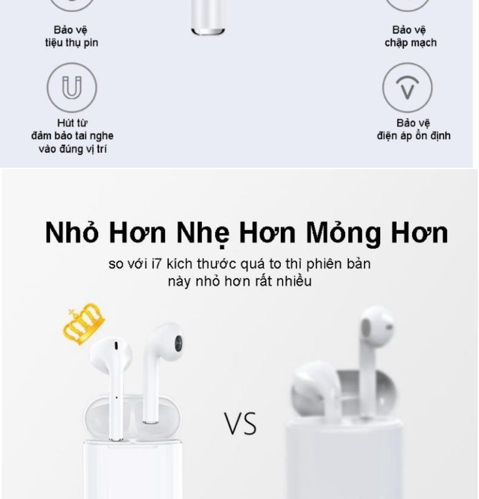 Tai Nghe Bluetooth Thế Hệ 12 5.0 TWS Nút Cảm Ứng Pin Trâu Có Cửa Sổ Kết Nối, Micro Đàm Thoại 2 Bên - Tai Nghe Không Dây Nhét Tai - Tai Nghe Bluetooth Mini - tai nghe bluetooth nhét tai 9