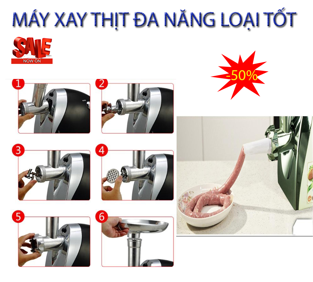 May Xay Thit Lam Cha Lua - BỘ MÁY XAY THỊT ĐA NĂNG ST, 3 Chế độ lưỡi dao xay với nhiều công năng tiên tiến, Model Y10-250, Giảm sốc 50%, Bảo hành 1 đổi 1 trên Toàn Quốc