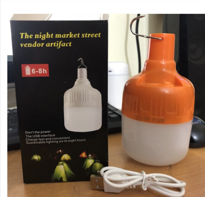 Bóng Đèn Tích Điện 30w Thông Minh Tặng Kèm Sạc,Bóng Đèn Led Bulb Trụ Cao Cấp Đèn Chống Nước Tiết Kiệm Điện Công Suất Cao Siêu Sáng, Bóng Đèn Led Sạc Tích Điện 6-8h Đầu Cắm Usb Không Cần Lắp Đặt Có Móc Treo Tiện Dụng