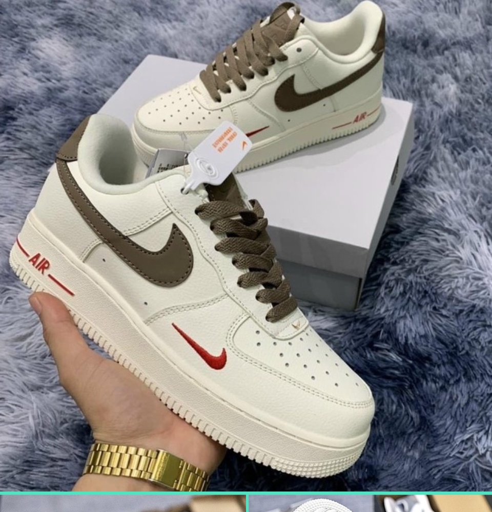 Giày Nike_Air Force 1 Nam Nữ, Giày AF1 Vệt Nâu Hàng Đẹp Full Box Đủ Size 36-43