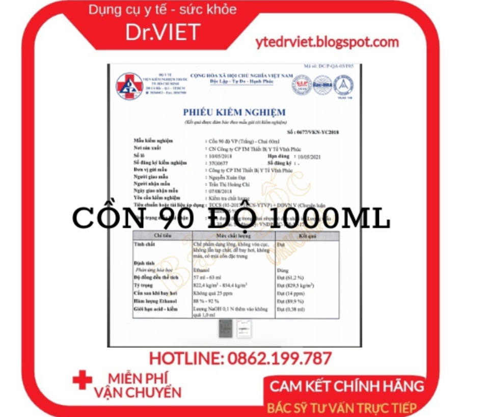 Cồn 90 độ Vĩnh Phúc 1000ml dùng để Vệ sinh dụng cụ y tế, dụng cụ làm mỹ phẩm, đồ chứa, bao bì, diệt khuẩn dụng cu y tế, bề mặt trong y tế, sát khuẩn tay, sát trùng vế thương, diệt vi khuẩn bề mặt - DrViet 66 Cồn 90 độ Vĩnh Phúc 1000ml dùng để Vệ sinh dụng cụ y tế, dụng cụ làm mỹ phẩm, đồ chứa, bao bì, diệt khuẩn dụng cu y tế, bề mặt trong y tế, sát khuẩn tay, sát trùng vế thương, diệt vi khuẩn bề mặt - DrViet