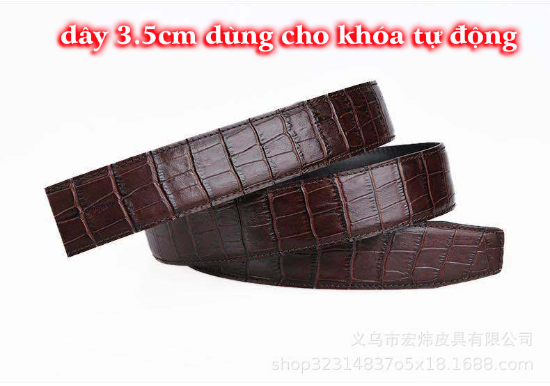 dây nịt nam, dây thắt lưng dùng cho khóa tự động thời trang da bò dập vân vảy rông