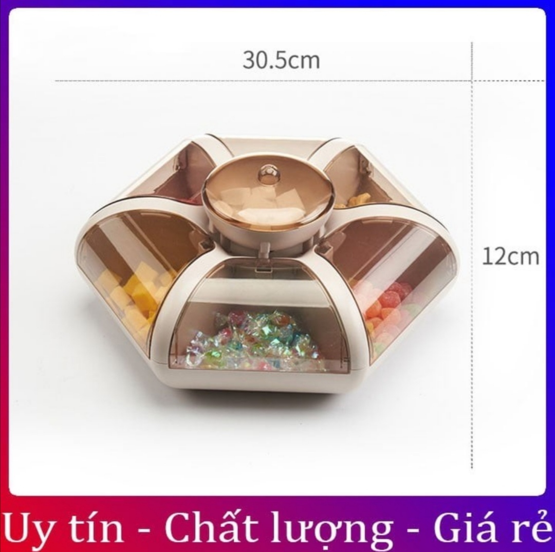 khay đựng bánh kẹo, hoa quả hình hoa sen. Hàng cao cấp. Đường kính 30,5cm, cao 12cm (QM227)