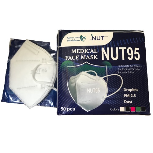 Combo 2 hộp 20 cái NUT95- Khẩu trang y tế cao cấp NUT95 5 lớp- Khẩu trang NUT95 chống dịch kháng khuẩn an toàn không mùi N95 - 25 túi (1 túi 2 cái) - Averie Shop N95