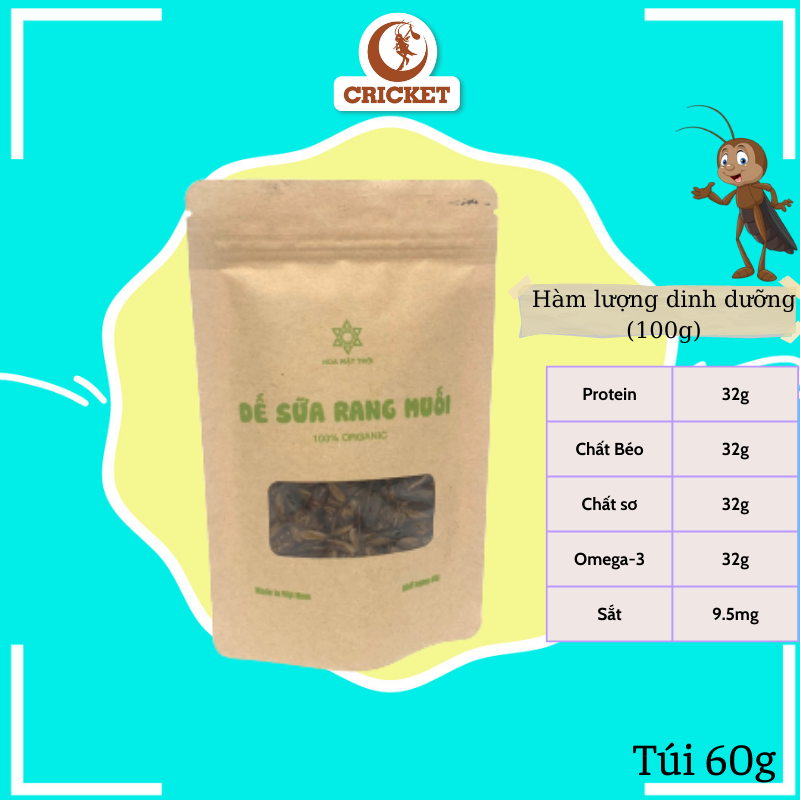 Dế Sữa Rang Muối Hoa Mặt Trời - Túi 60g Ăn vặt ngon và giàu dung dưỡng, Thực phẩm ngon cho bàn nhậu