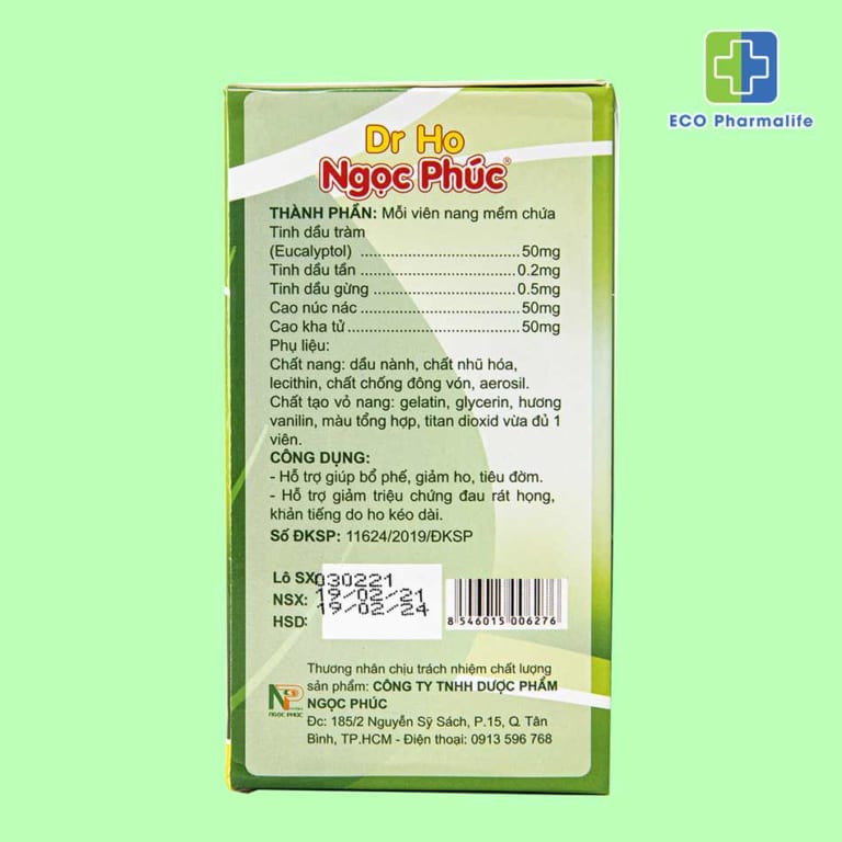 Dr ho Ngọc Phúc - Lọ 600gr - Giúp bổ phế, giảm ho, tiêu đờm. Hỗ trợ giảm triệu chứng đau rát họng, khản tiếng do ho kéo dài - Ecopharmalife