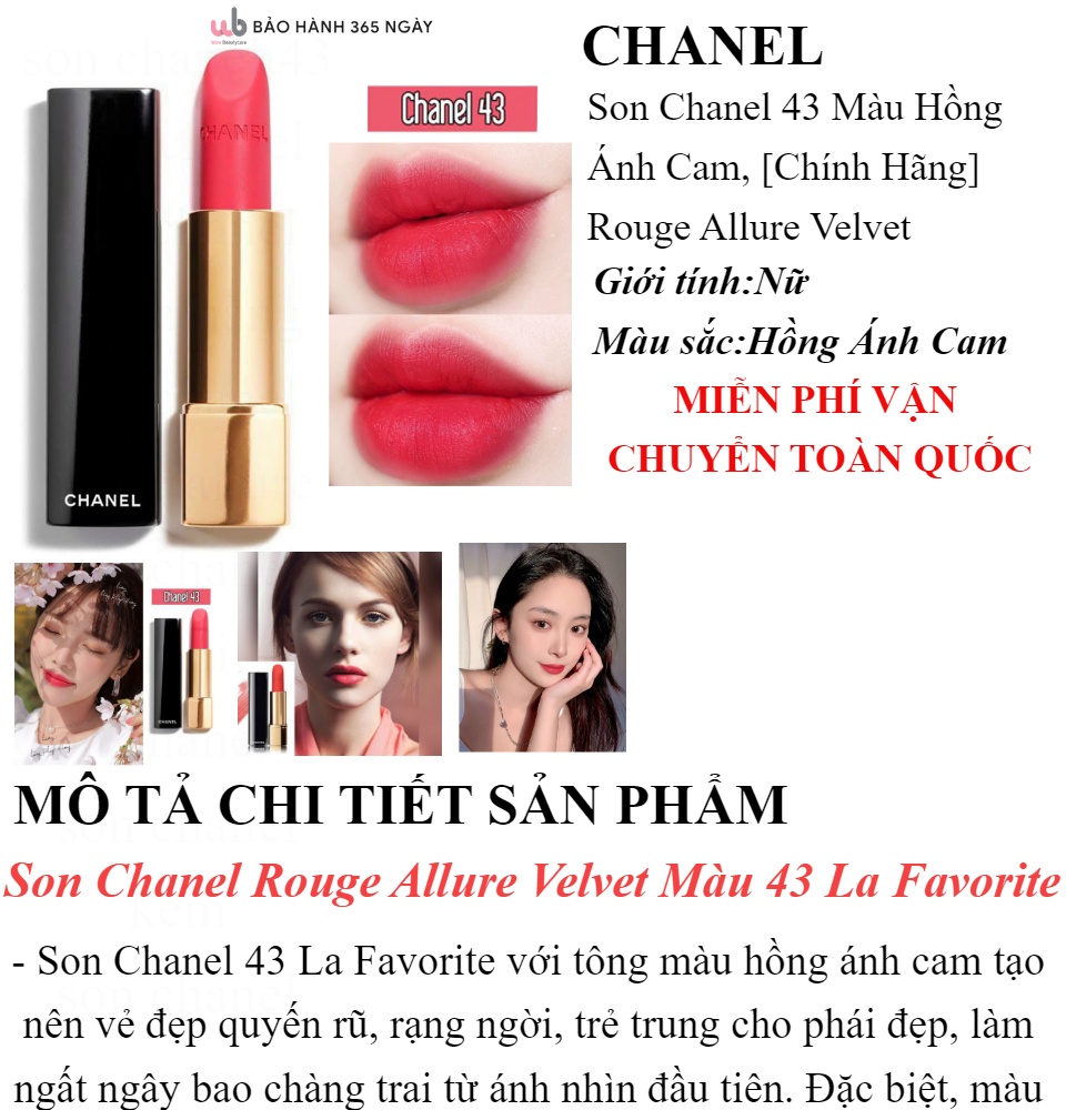 Say it in coral with ROUGE ALLURE VELVET 43 La Favorite  Lips Lipstick  NationalLipstickDay CreateYourself C  Chanel beauty National lipstick  day Beauty