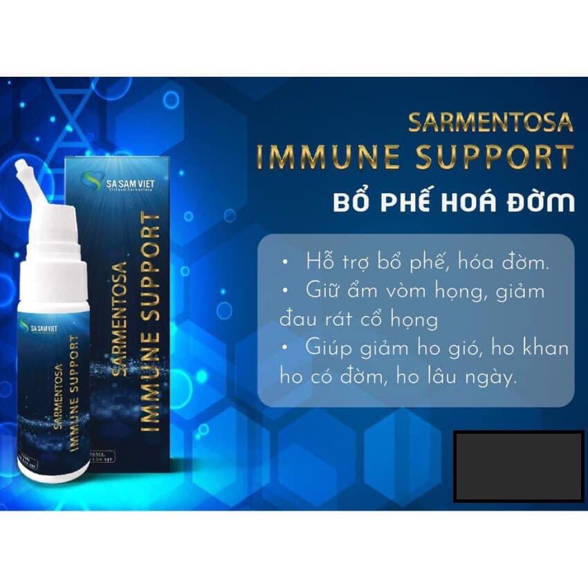 BỔ PHÊ HÓA ĐỜM-SARMENTOSA IMMUNE SUPPORT- Sa Sâm Việt -Dạng chai xịt 75ml (450 lần xịt ) dùng cho trẻ 1 tuổi trở lên e
