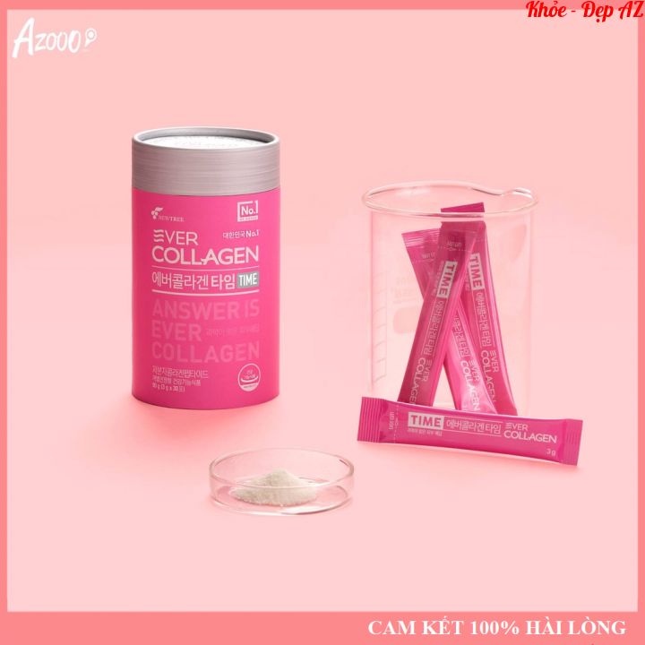 Collagen Số 1 Hàn Quốc [NHẬP KHẨU CHÍNH HÃNG] Collagen dạng bột Ever Collagen TIME chăm sóc sức khỏe và sắc đẹp - Hộp 30 gói/90gam