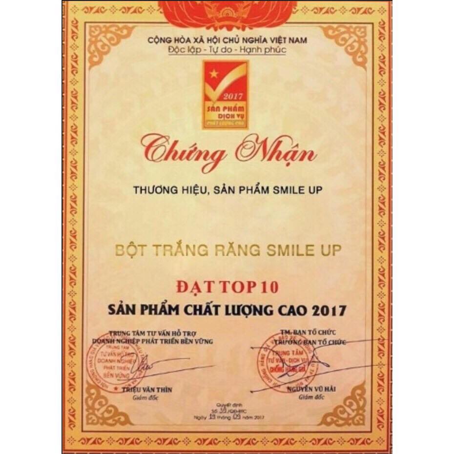 Than hoạt tính trắng răng SMILE UP loại bỏ ố vàng - thơm miệng 100G