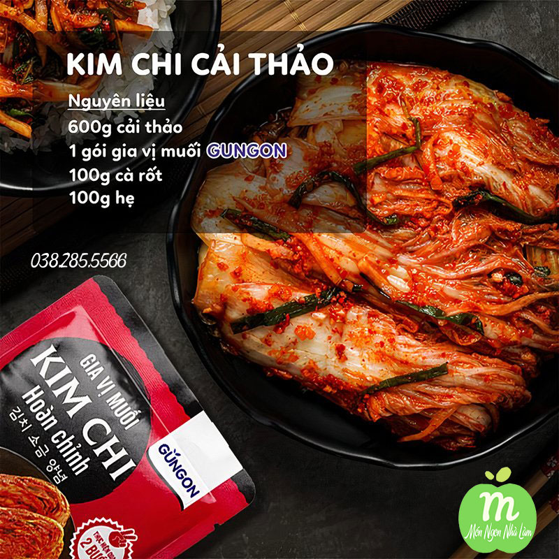 Combo 5 gói Gia vị muối Kim Chi hoàn chỉnh, Bột gia vị làm Kimchi Hàn Quốc Gungon