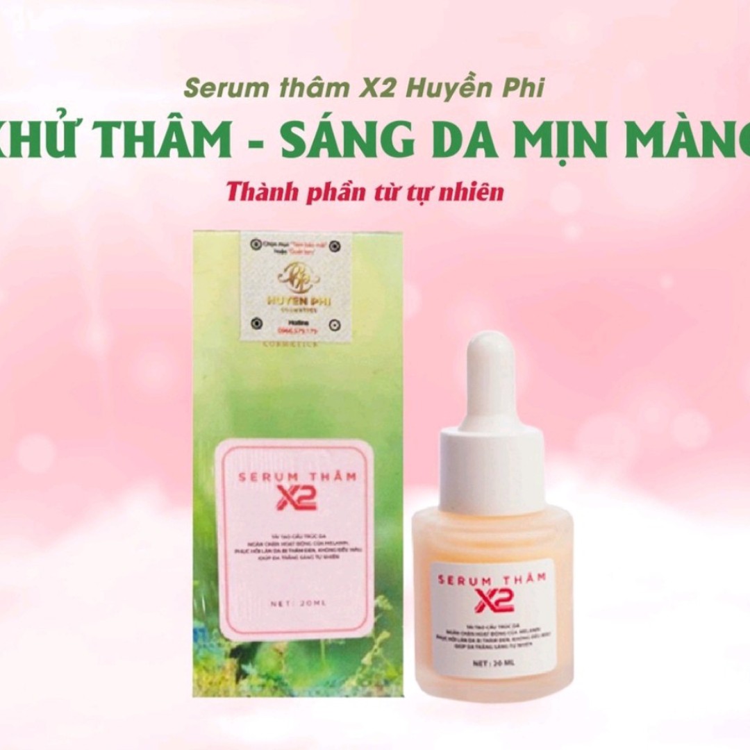 Serum khử thâm X2 Huyền Phi chính hãng, tri thâm nách, mông, bẹn, body cho da trắng sáng tự nhiên