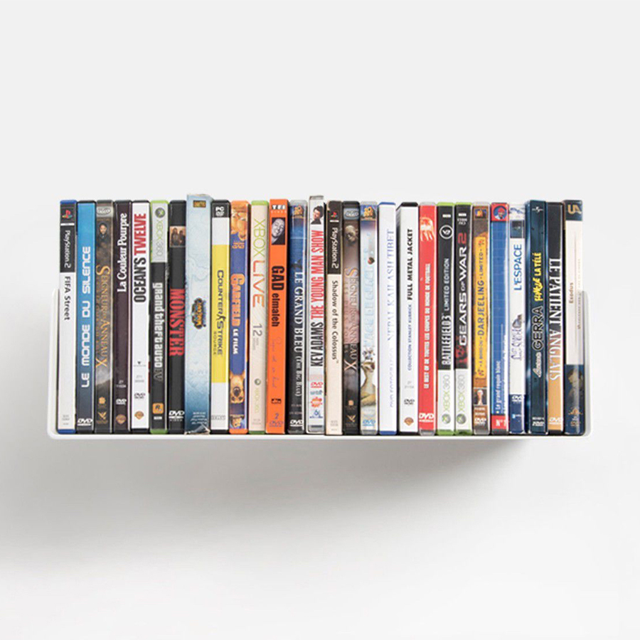 Kệ đĩa CD chữ U 60 (Set 2) - Kệ treo tường bằng thép dày 1,6mm - Sơn tĩnh điện màu Trắng/ Đen hiện đại - Tặng kèm bộ ốc vít và đầu bịt ốc