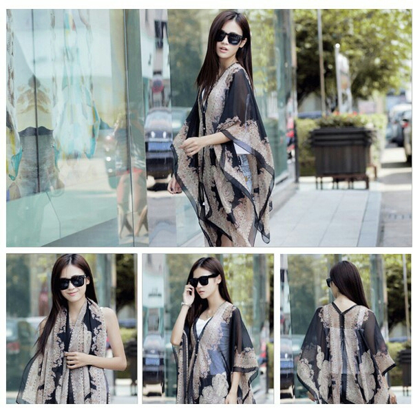 Khăn Choàng Đi Biển Tạo Kiểu Siêu Hot,- Khăn Choàng Đa Năng