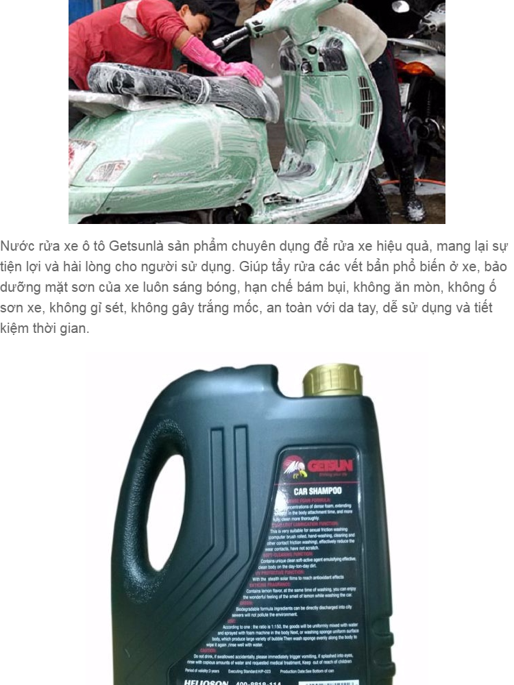 hcmnước rửa xe xịt bọt cho ô tô xe máy siêu sạch deluxe getsun 2.0l gsg351 2