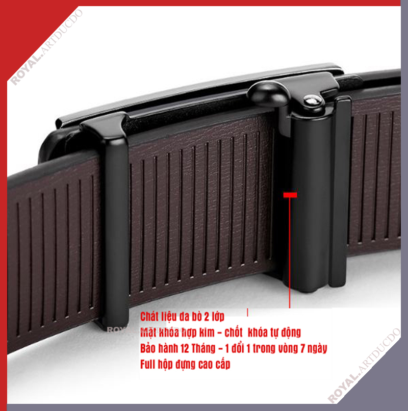 Thắt Lưng Da Nam Dây Nịt Nam Da Bò cao cấp hàng hiệu FAIAOEPOLO - Khóa Tự Động Full Hộp Đựng Cao Cấp
