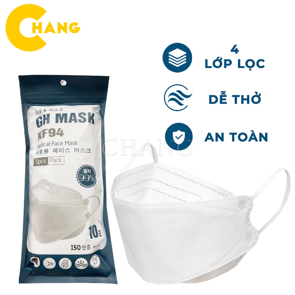 Combo 10/50/100 Chiếc Khẩu trang 4 Lớp KF94 V- MASK Chống Bụi Mịn Và Kháng Khuẩn Hàng Cao Cấp