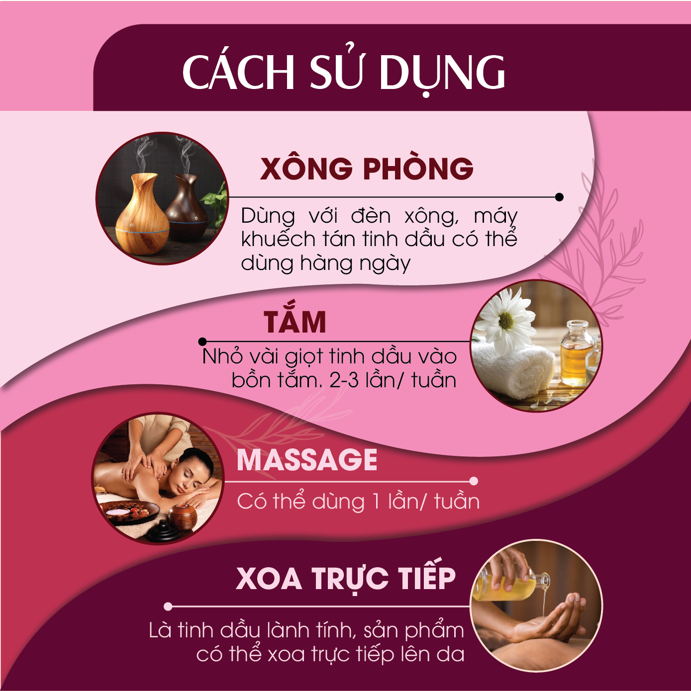 Tinh dầu thiên nhiên Hoa Anh Đào 24Care 10ml/100ml - xông phòng, chăm sóc tóc và da