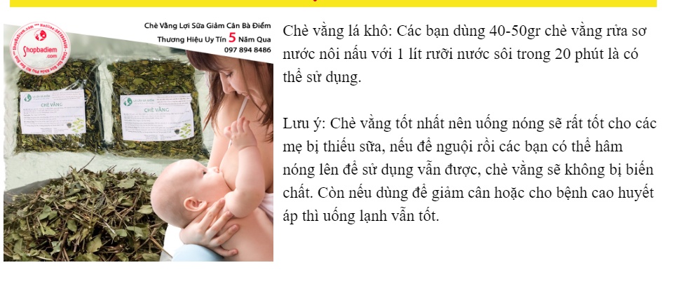 Lá Chè Vằng Khô Trà Vằng Lá Lợi Sữa Giảm Cân Cho Sản Phụ Sau Sinh - Bà ĐIểm Shop