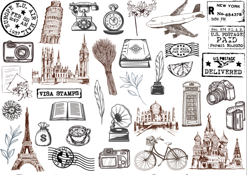 Sticker dán sổ tay, trang trí sổ dán ảnh, scrapbook, nhãn dán sinh nhật, giáng sinh