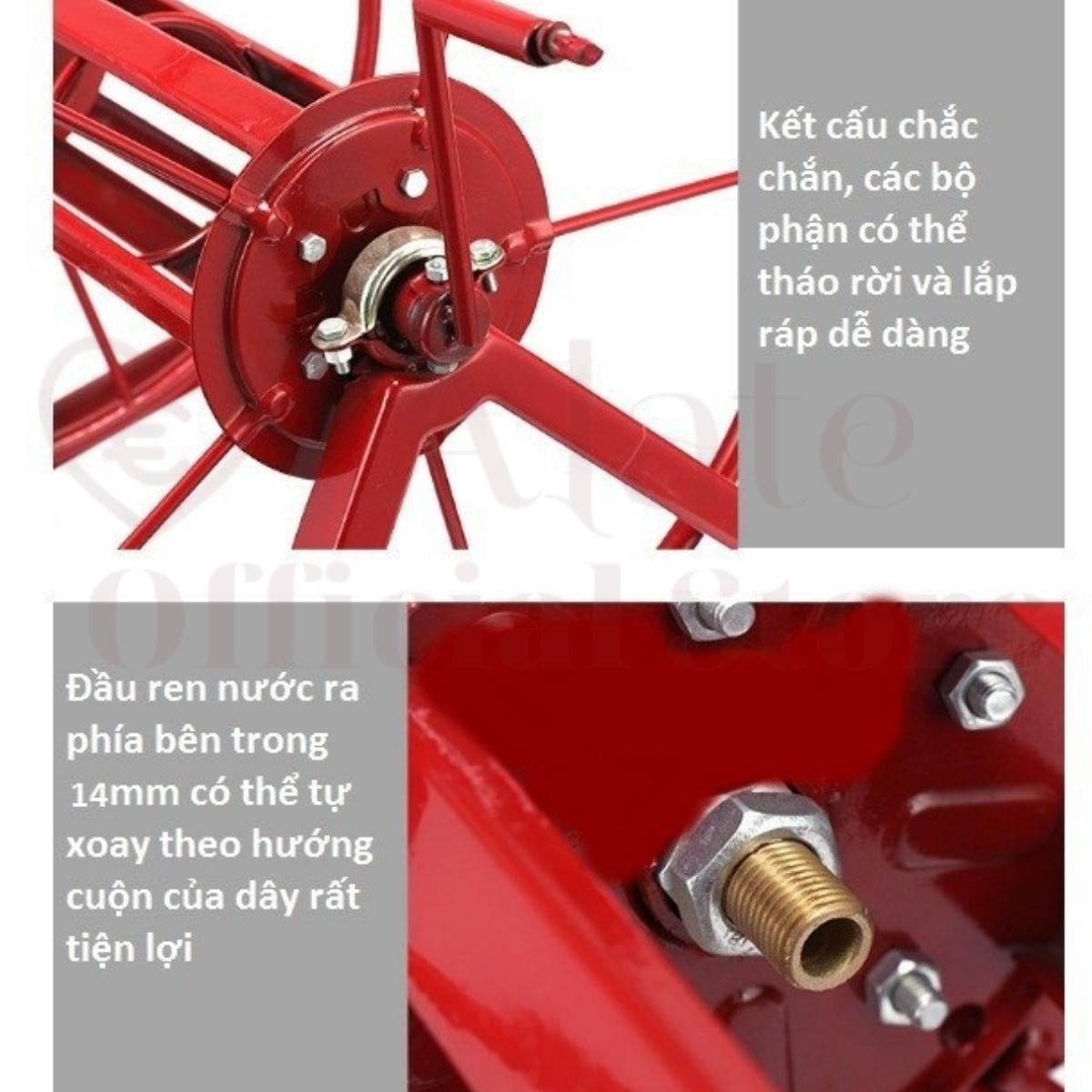 Khung rulo cuộn dây rửa xe cao áp, dây điện, cáp, internet, dây thùng, cáp quang từ 50 đến 500m có chống xoắn, móc treo thùng xe, cấu tạo bằng kim loại bảo hành 6 tháng Alate store