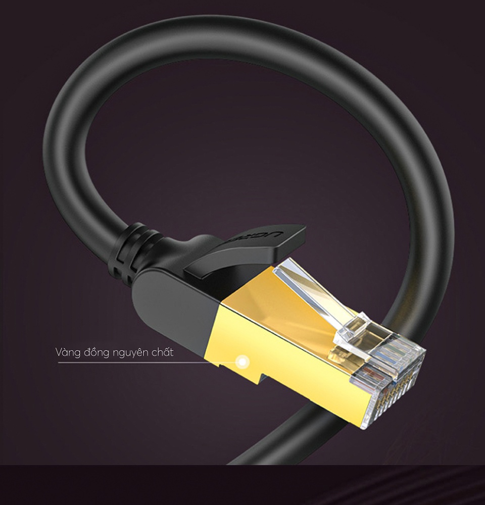Cáp mạng 2 đầu đúc bọc hợp kim Cat7 STP, dạng dây tròn dài từ 0.5-25M UGREEN NW107 Cáp mạng 2 đầu đúc bọc hợp kim Cat7 STP, dạng dây tròn dài từ 0.5-25M UGREEN NW107