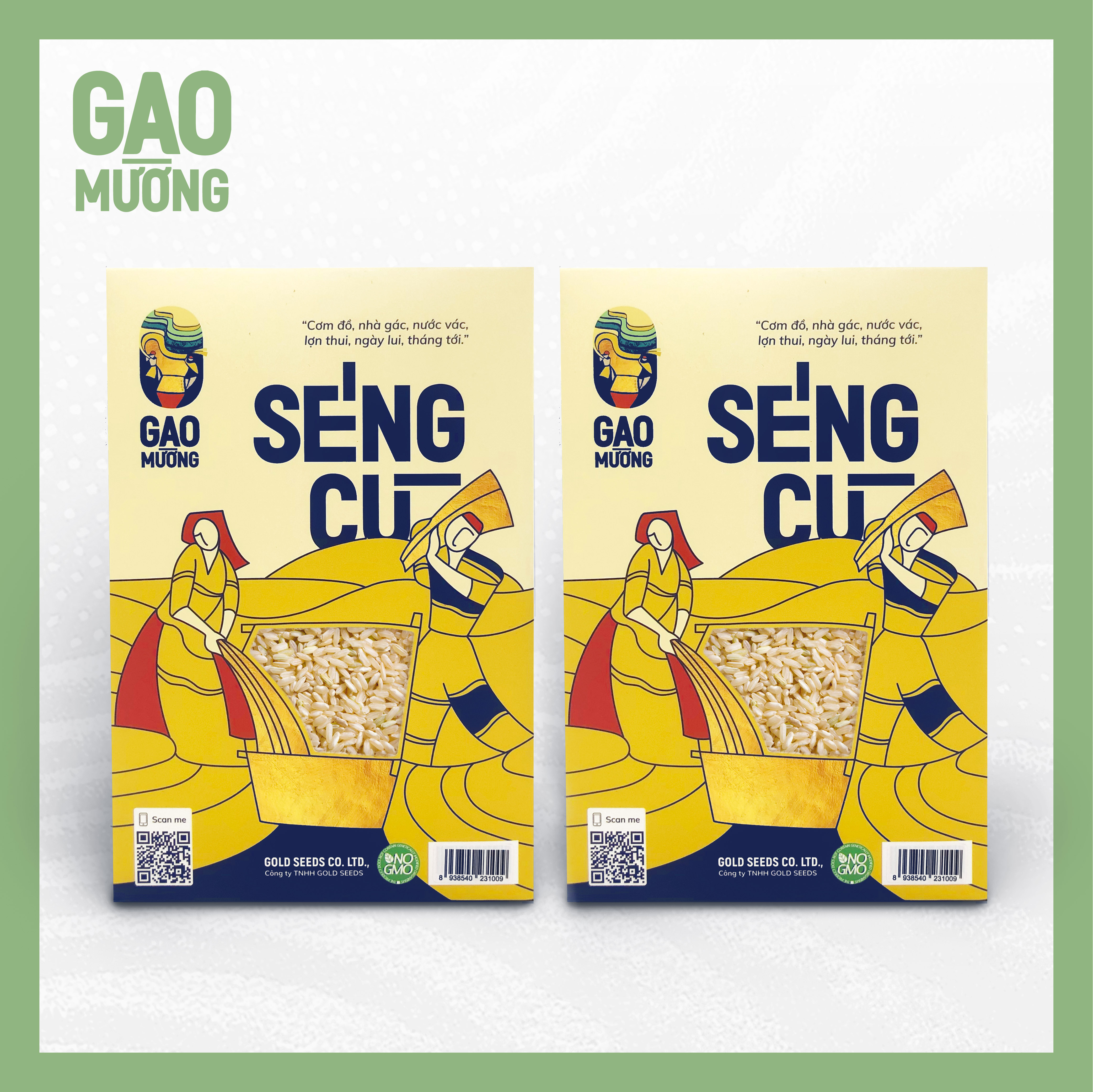 Combo 1kg gạo lứt Séng Cù và 1kg gạo Nếp Nương hút chân không