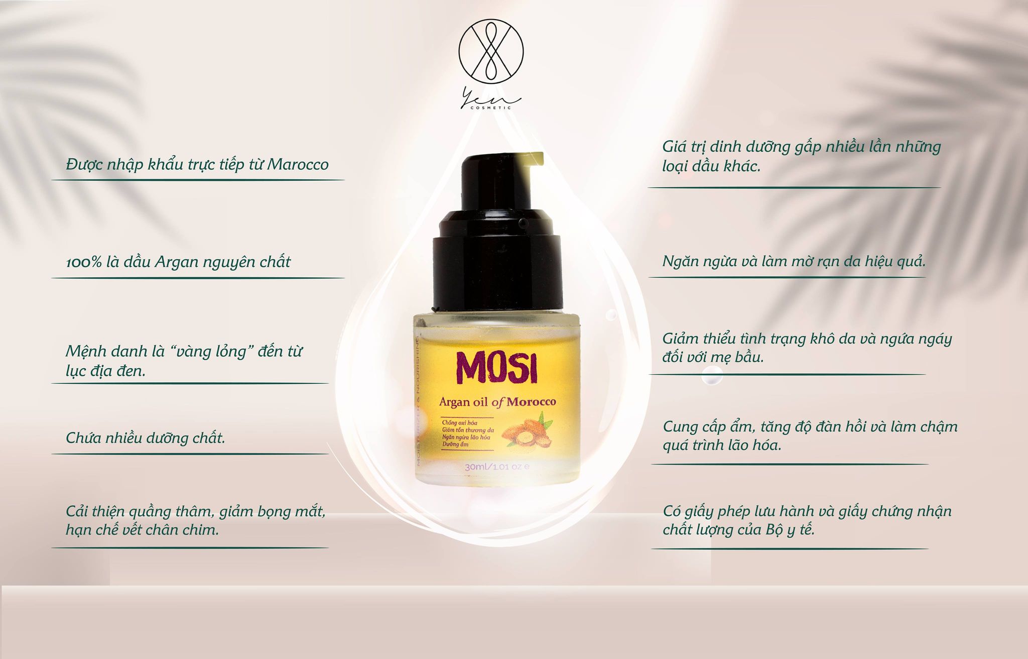 Dầu dưỡng Argan - Mosi - phiên bản 30ml