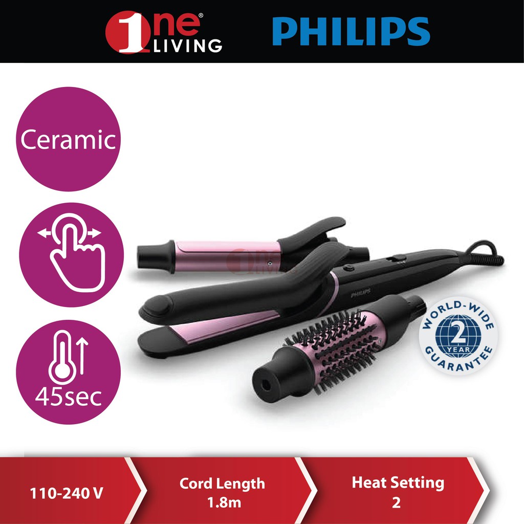 Máy Làm Tóc Đa Năng Philips BHH822/00, Bộ Dụng Cụ Uốn, Ép, Sấy, Máy Làm Phồng, Làm Xoăn Tóc Nhập Đức, Bảo Hành 12 Tháng