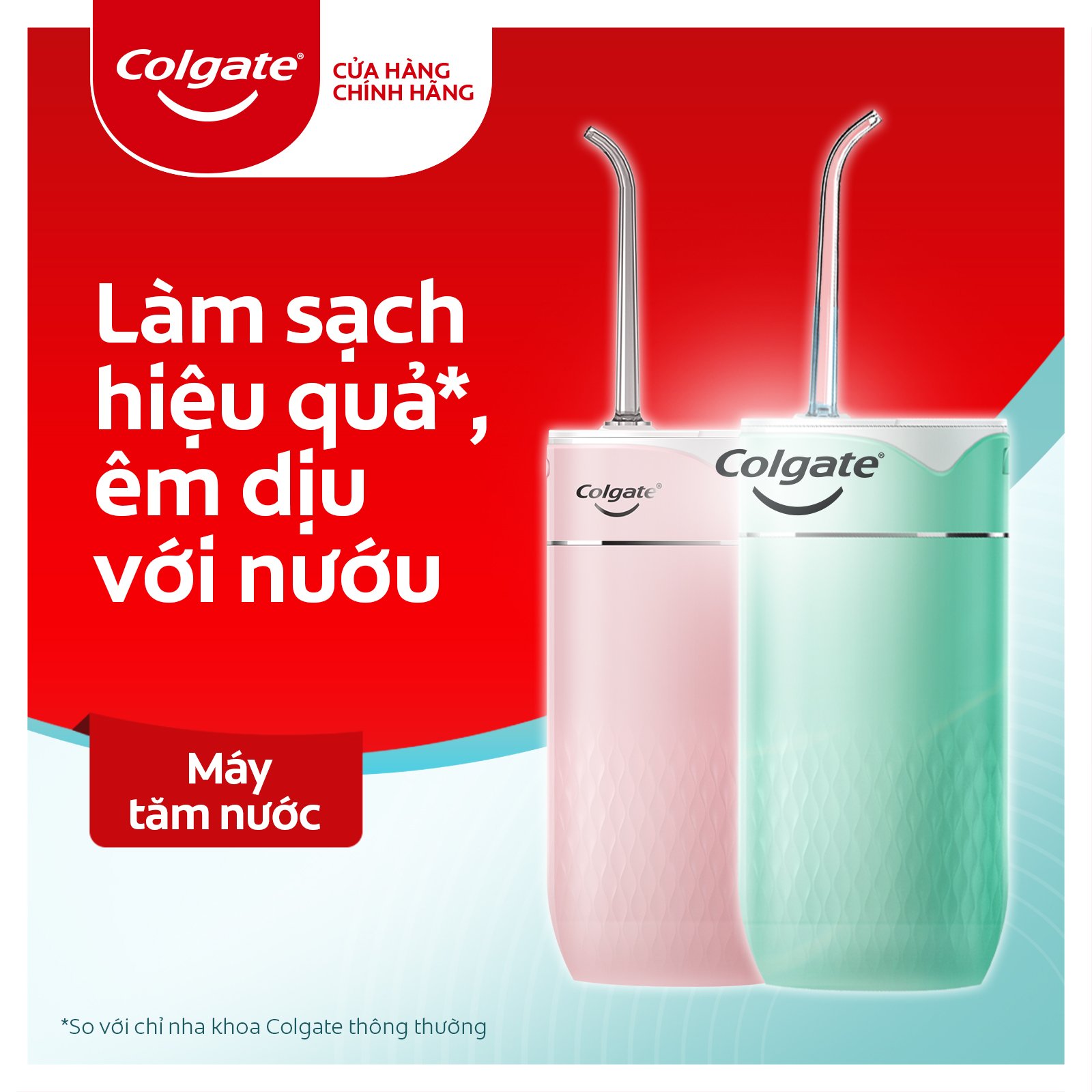 Máy tăm nước Colgate nhỏ gọn, chống thấm nước, pin sạc