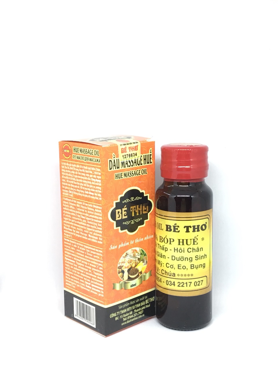 Dầu massage Huế hiệu Bé Thơ_xoa bóp giảm đau nhức, tê thấp