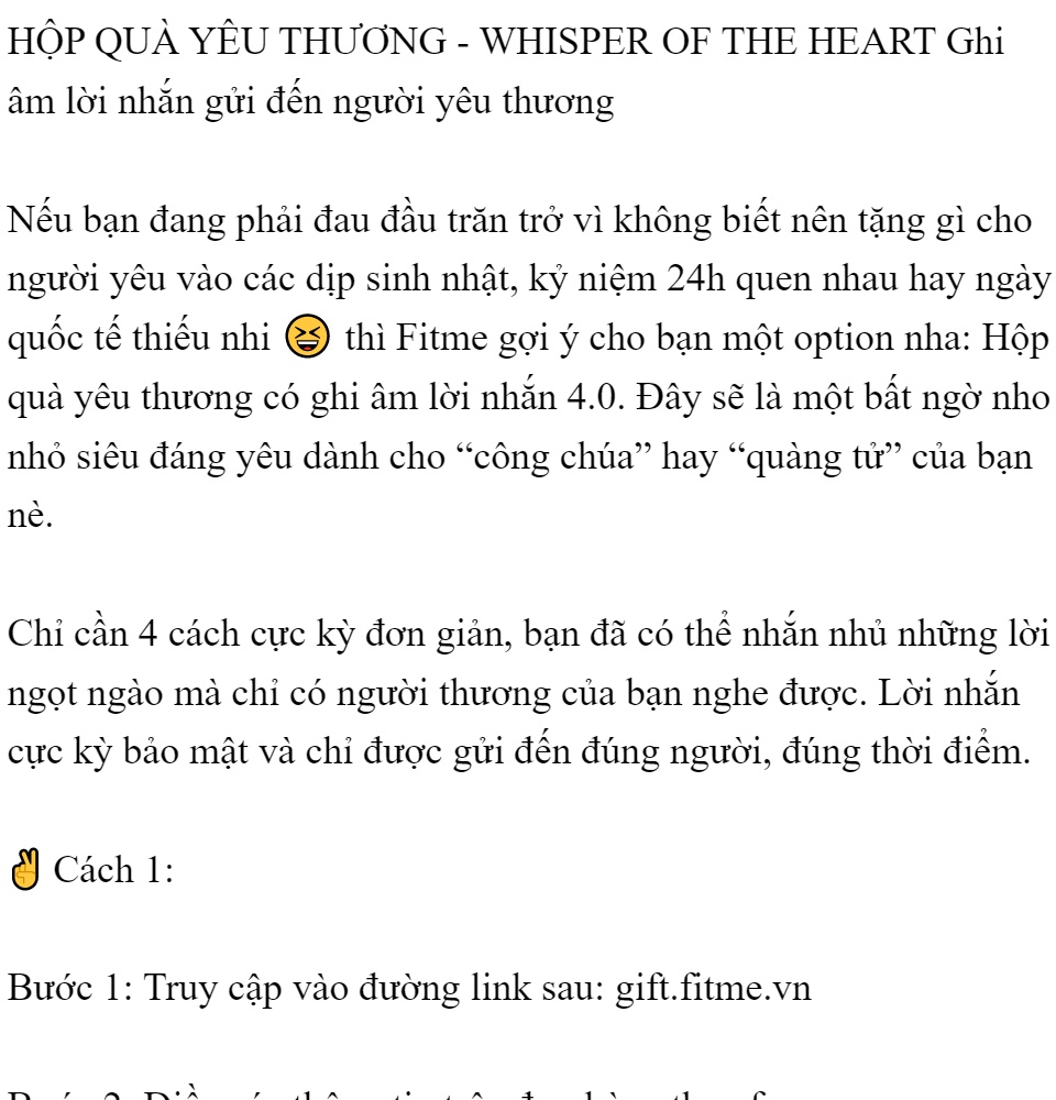 Hộp Qua Yeu Thương Whisper Of The Heart Ghi Am Lời Nhắn Gửi đến Người Yeu Thương Lazada Vn