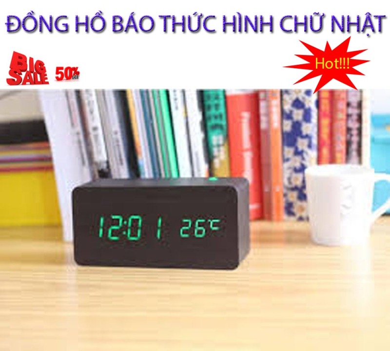 Nơi bán Tai bao thuc , Tai dong ho bao thuc - CHỌN NGAY ĐỒNG HỒ BÁO THỨC Hình Chữ Nhật Thế Hệ Mới, Model AL-1295-228, Giảm Sốc 50%, Bảo Hành 1 đổi 1 SP