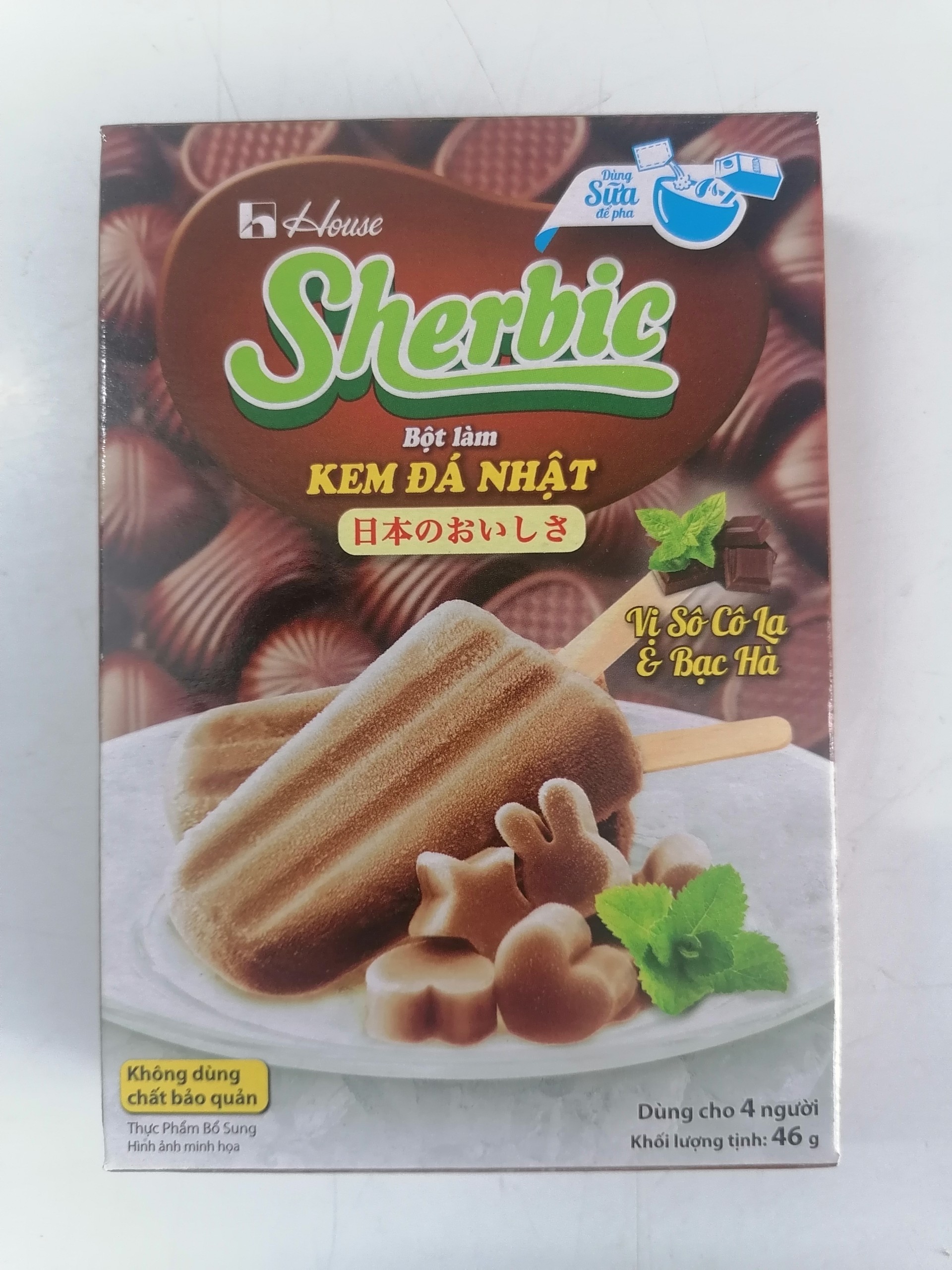 Bột Làm Kem Đá kiểu Nhật [VN] SHERBIC Chocolate & Mint Ice Cream Powder