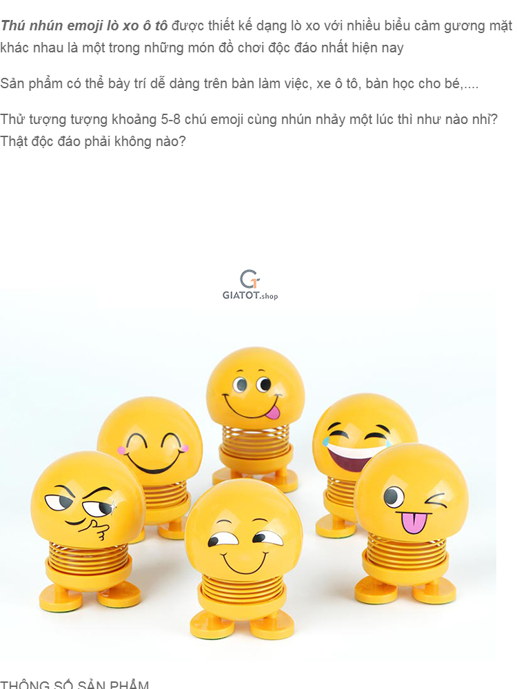 CMOBO 6 Thú Nhún Emoji con lắc lò xo con nhún 1