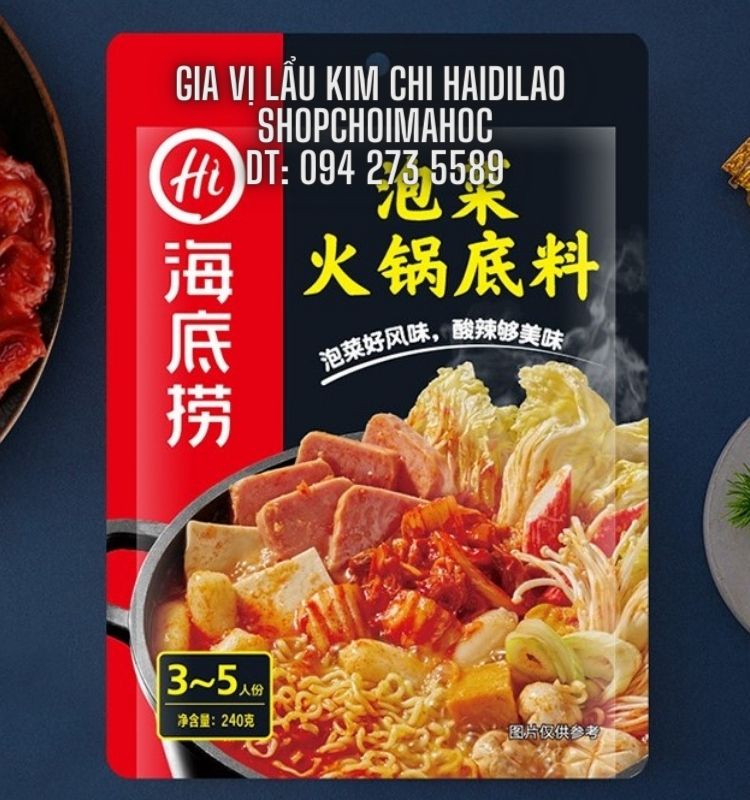 Gia vị lẩu Haidilao vị lẩu kim chi