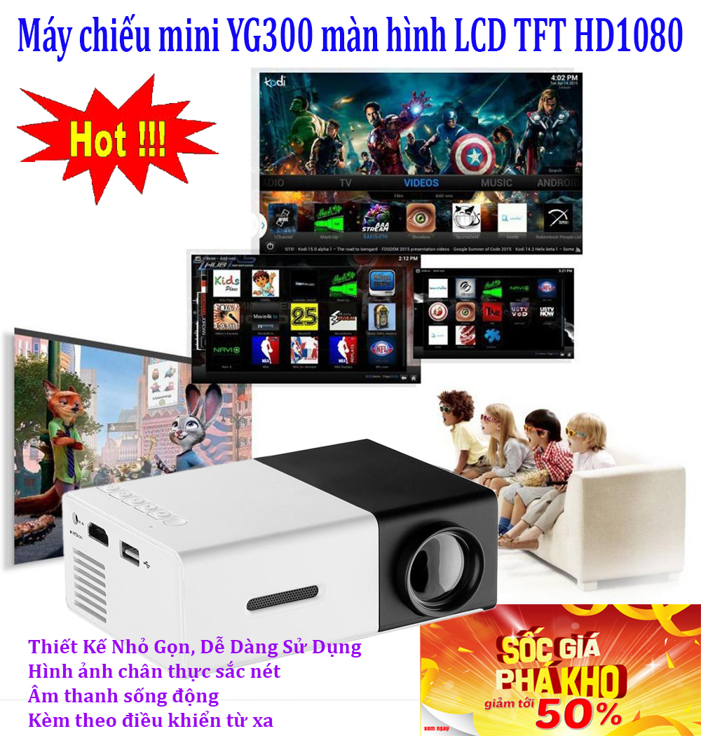 BÁO GIÁ MÁY TẬP BỤNG BAO NHIÊU | Shopee Lazada Sendo Tiki mới nhất 6 Máy Chiếu Mini, Máy chiếu bao nhiêu tiền - CHỌN NGAY MÁY CHIẾU MINI YG-300 Màn Hình Full HD 1080p, Nhỏ gọn tiện lợi (Phiên bản quốc tế)- MẪU Mới 2019, Giảm sốc NGAY TRONG HÔM NAY 50%, bảo hành uy tín 1 đổi 1 Sp