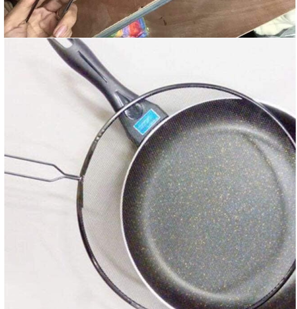 Nắp đậy chảo lưới không bắn có tay cầm 28cm