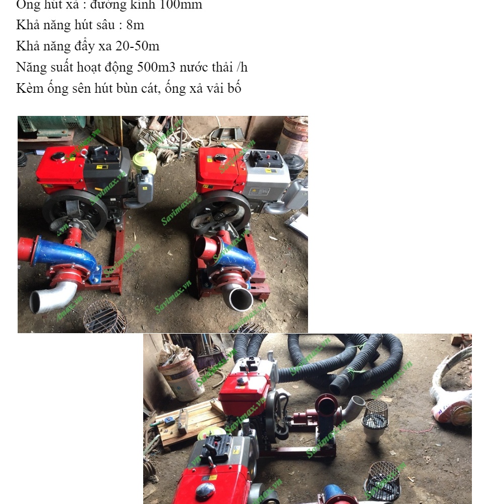 Máy hút cát hút bùn ao hồ đầu nổ di.esel chất lượng cao