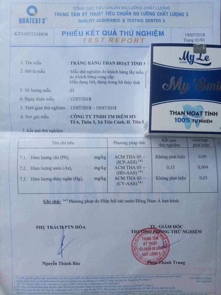 Bột trắng răng than tre hoạt tính MY SMILE