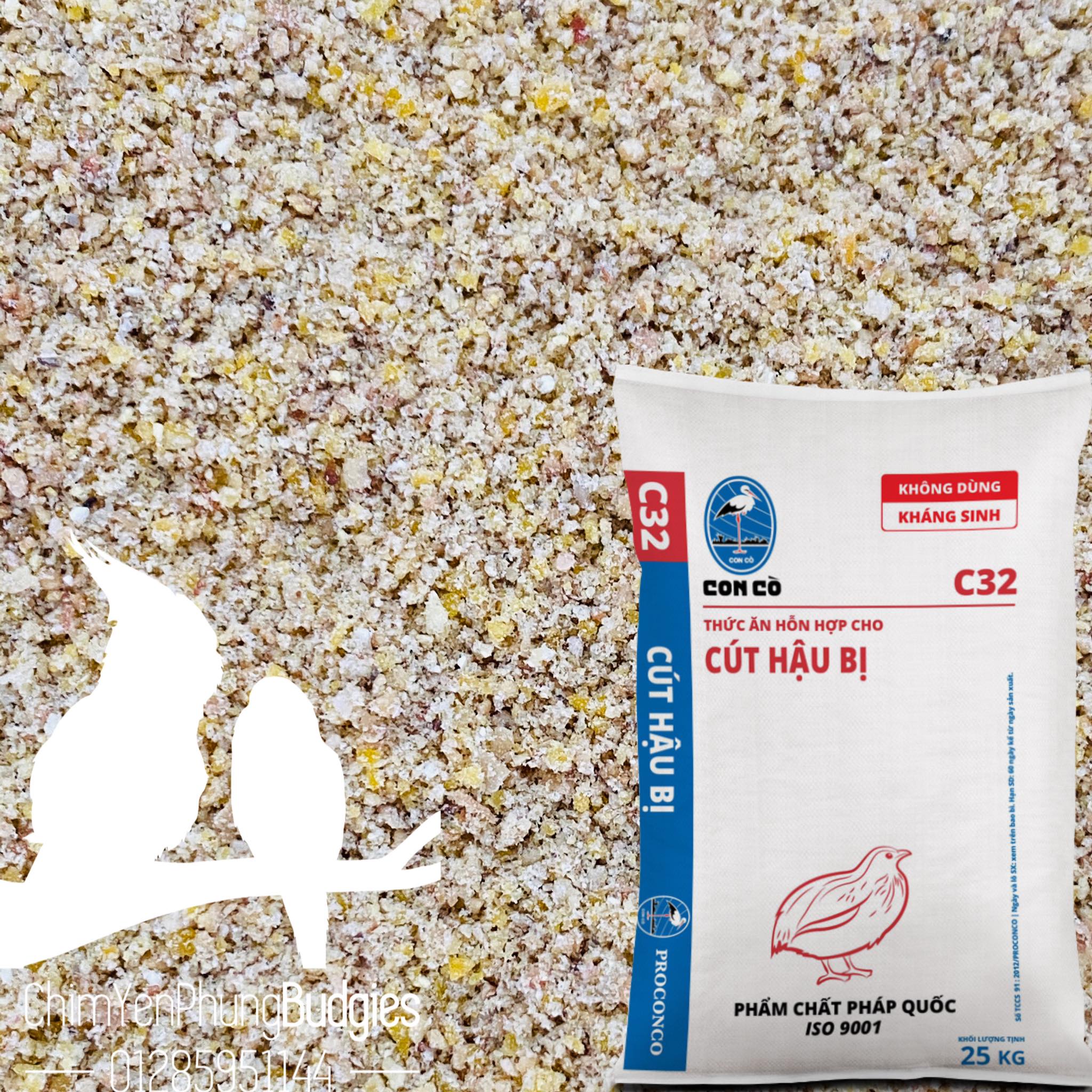 1kg Cám Con Cò S92 Thức ăn hỗn hợp cho cút hậu bị.