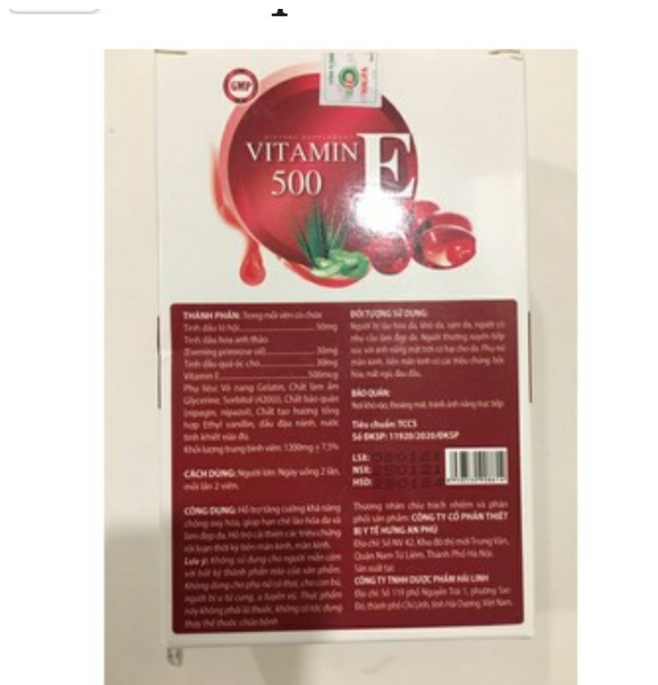 VITAMIN E Đỏ 500 - Chống Oxy Hóa - Hạn Chế Lão Hóa. Làm Đẹp Da Với Tinh Chất Hoa Anh Thảo, Tinh Dầu Óc Chó 4
